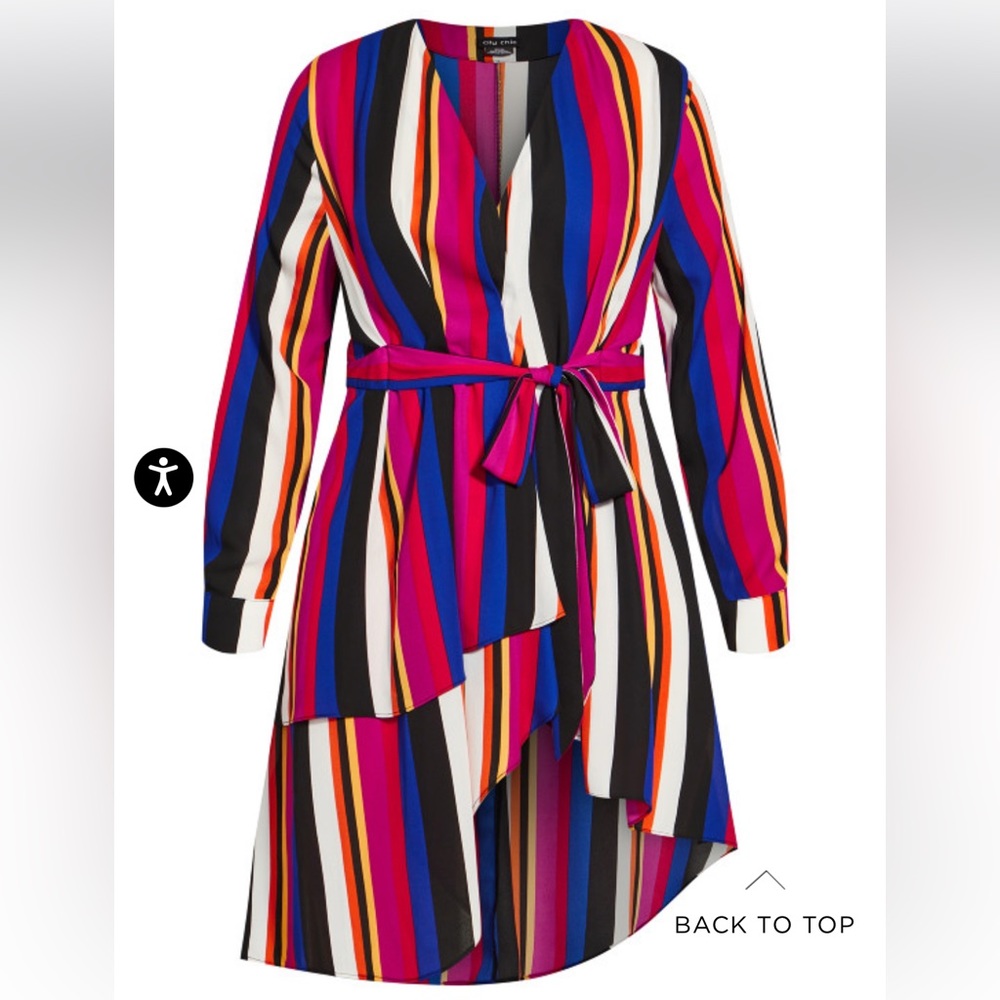 Eliana Wrap Top - fuchsia stripe